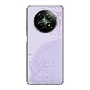 Чехол цветочный дизайн для RealMe 12 5G – Монстера фиолетовая