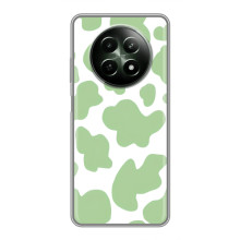 Чехол с принтом коровы на Реалми 12 5G – Зеленый принт