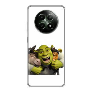 Печатный чехол с принтом Шрек для RealMe 12 5G – Шрек осел и кот