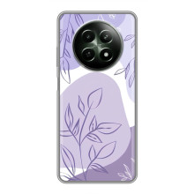Силиконовый чехол с принтом в цветах на RealMe 12 5G (Фиолетовый дизайн)