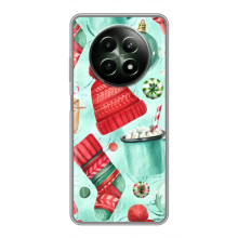 Новогодние Чехлы для Реалми 12 5G (VPrint) (Одежда НГ)