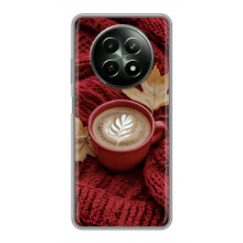Чехол с уникальным дизайном «Осень с кофе» для RealMe 12 5G – Кофе на пледе