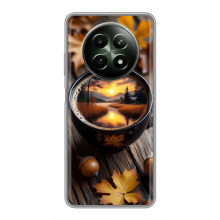 Чехол с уникальным дизайном «Осень с кофе» для RealMe 12 5G – Тёмный кофе