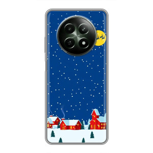 Силиконовый бампер на рождество для RealMe 12 5G (Город в снегу)