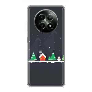 Силиконовый бампер на рождество для RealMe 12 5G (Город зимний)
