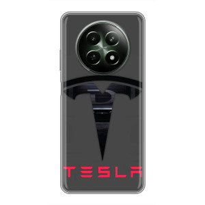 Силіконовий бампер з картинкою машини на RealMe 12 5G – Logo TESLA