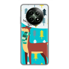 Силіконовий бампер з картинкою звірів для RealMe 12 5G (Олень із шарфом)