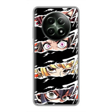 Силіконові чохлі з очіма Anime для РеаlМе 12 5G (Очі на чорному)