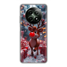 Яркий чехол для RealMe 12 5G с Зимними Оленятами – Олень среди подарков