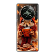 Друкований чохол 'Звірята з кавою' для RealMe 12 5G – Білка з кавою