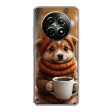 Друкований чохол 'Звірята з кавою' для RealMe 12 5G – Песик з кавою