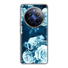 Чехлы (ART) Цветы на Realme 12 Plus (VPrint) (Голубые Бутоны)