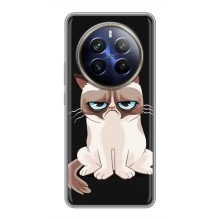 Чехол с принтом для Realme 12 Plus (AlphaPrint) Модные коты – Грустный кот