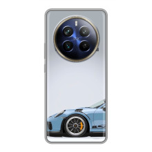 Чехол с авто Порше для Realme 12 Plus – Голубой Порше