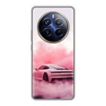 Чехол с авто Порше для Realme 12 Plus – Розовый Порше