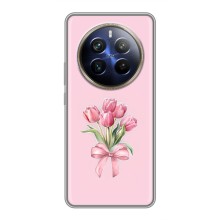 Чохол з розовим принтом для Realme 12 Plus (Букет квітів)