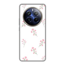 Чохол з розовим принтом для Realme 12 Plus (Рожеві квіти)