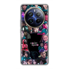 Чехол Гра в кальмара для Realme 12 Plus – Коллаж игры кальмара