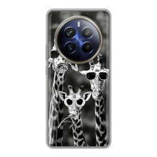 Силіконовий чохол з КАРТИНКАМИ літо для Realme 12 Plus (AlphaPrint) (Жирафи в окулярах)