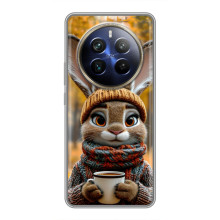 Печатный чехол «Зверята с кофе» для Realme 12 Plus – Зайчик с кофе