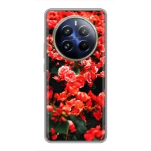 Чехлы с Цветами для Realme 12 Pro Plus (VPrint) (Цветы красные)