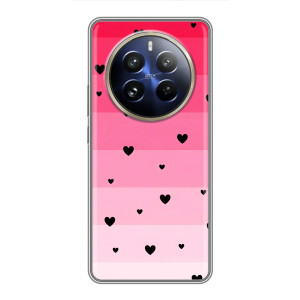Чохли з тематикою "Маленькі Сердчеки" на Realme 12 Pro Plus (Чорні сердечка)