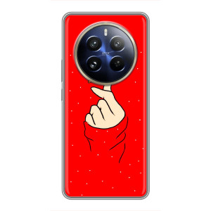 Чехлы (Знак сердечка) на Realme 12 Pro Plus – Сердце на красном