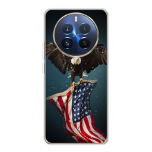 Чехол Флаг USA для Realme 12 Pro Plus (Орел и флаг)