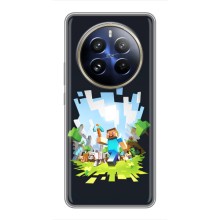 Чехол Майнкрафт на Realme 12 Pro Plus (AlphaPrint) Minecraft (персонажи Minecraft)