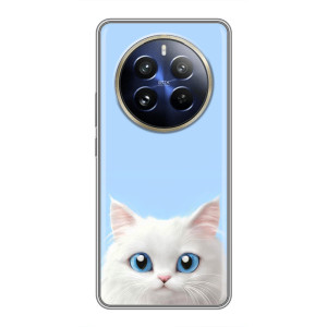 Чехол на тематику: Коты для Realme 12 Pro Plus – Белый кот