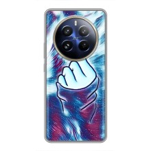 Чехол с принтом для Realme 12 Pro Plus (AlphaPrint - Знак сердечка) – Радужное сердце