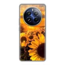 Чохол з Квітами для Realme 12 Pro Plus (поле соняшників)