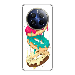 Чехол с изображением  вкусной еды для Realme 12 Pro Plus – Сочные пончики