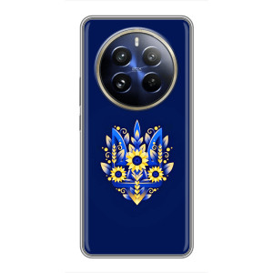 Чохол з картинкою (Патріотичний ГЕРБ) на Realme 12 Pro Plus – Герб в квітах