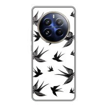 Чехол с птицами на Realme 12 Pro Plus (VPrint) (Ласточки)