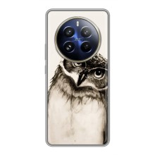 Чехол с птицами на Realme 12 Pro Plus (VPrint) (Сова)