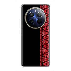 Силіконовый Чохол на Realme 12 Pro Plus з картинкой Вишиванки – Вишиванка на чорному