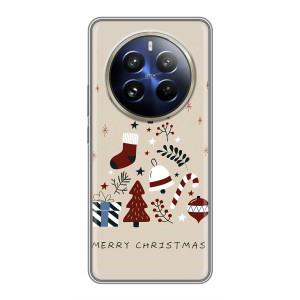 Чехол Санта Клаус для Realme 12 Pro Plus (Merry Christmas)
