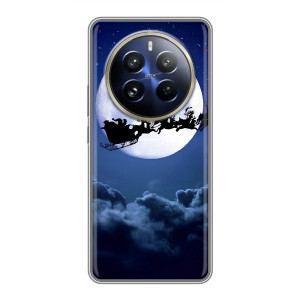 Чехол Санта Клаус для Realme 12 Pro Plus (Санта - луна)