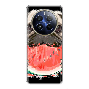 Чохол (ТПУ) Милі песики для Realme 12 Pro Plus – Смішний Мопс