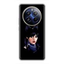 Чехлы Венсдей на Realme 12 Pro Plus Уэнсдей (AlphaPrint) (серьезная Уэнздей)