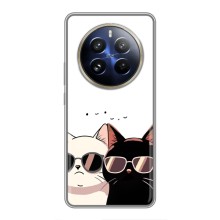 Чехол с рисунком кот на Realme 12 Pro Plus (Коты в очках)