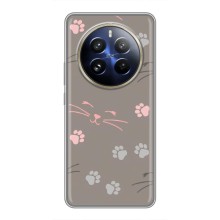 Чехол с рисунком кот на Realme 12 Pro Plus (Лапы и усы)