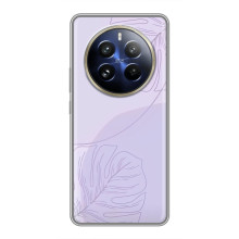 Чохол квітковий дизайн для Realme 12 Pro Plus – Монстера фіолетова