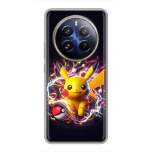 Чехол с Пикачу на Realme 12 Pro Plus (Пикачу с мячом)
