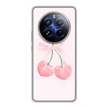 Чехол с розовым рисунком для Realme 12 Pro Plus (Розовые вишни)