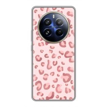 Чехол с розовым рисунком для Realme 12 Pro Plus (Розовый леопард)