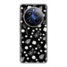 Чохли з тематикою "КВІТИ" на Realme 12 Pro Plus (цвітіння на чорному)