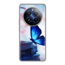 Силиконовый бампер с картинкой животных для Realme 12 Pro Plus (Бабочка синяя)