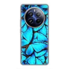 Силиконовый бампер с картинкой животных для Realme 12 Pro Plus (Крылья бабочек)